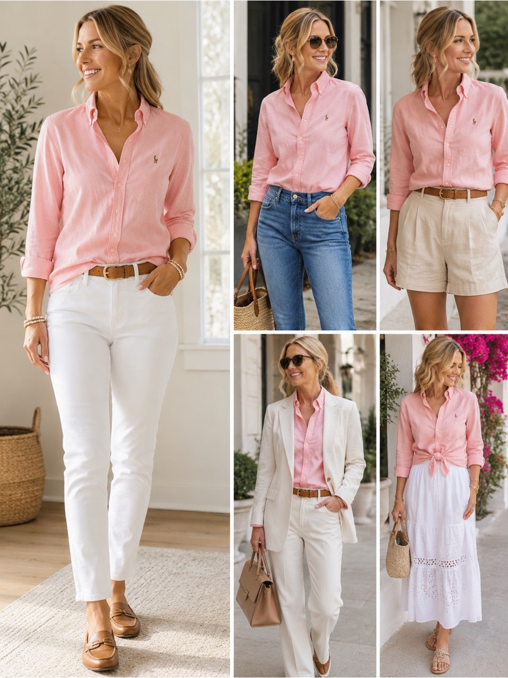 Ralph Lauren Women's Light Pink Button-Down Shirt